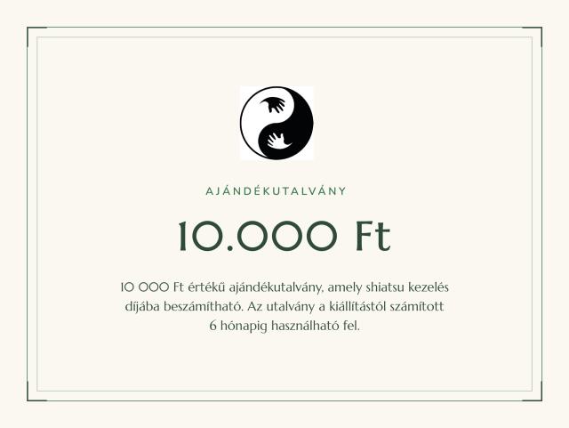 Ajándékutalvány – 10 000 Ft értékben
